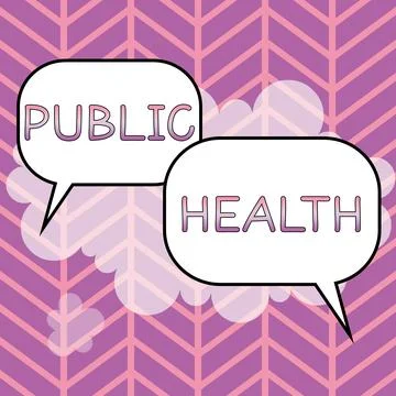 Text caption presenting Public Health. Word for Promoting healthy lifestyles to Stock Illustration