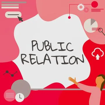 Text caption presenting Public Relation. Business overview practice of イラスト素材