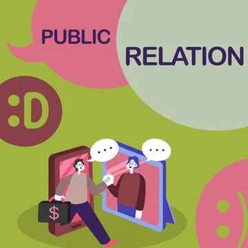 Text caption presenting Public Relation. Business showcase practice of Illustrazione stock