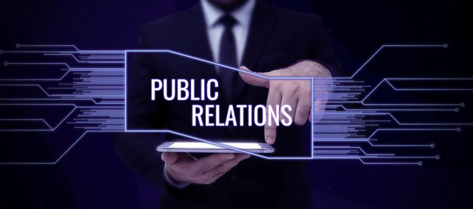 Text caption presenting Public Relations. Business idea responsible for writing Stock Photos