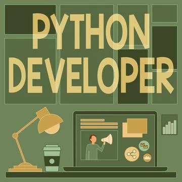 Text caption presenting Python Developer. Concept meaning responsible for Stock Illustration