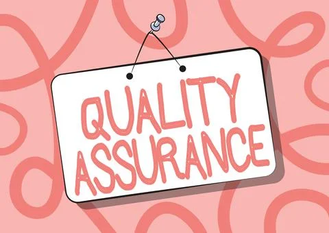 Text caption presenting Quality Assurance. Business concept Ensures a certain 스톡 일러스트