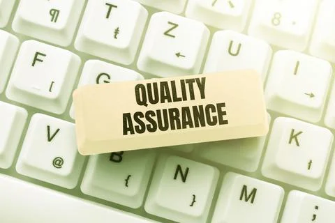 Text caption presenting Quality AssuranceEnsures a certain level of quality Stock Photos