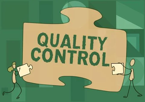 Text caption presenting Quality Control. Internet Concept insure that product or Stock Illustration