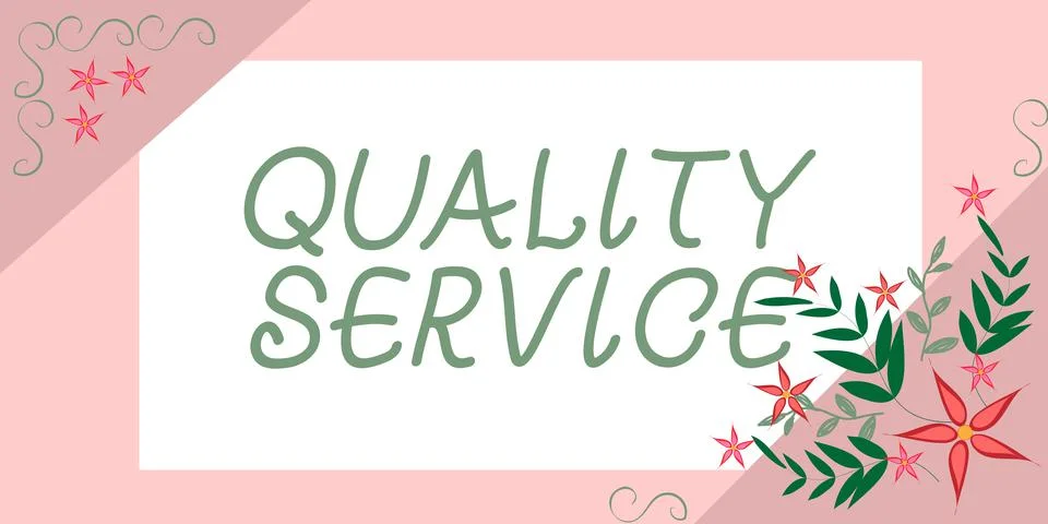 Text caption presenting Quality Service. Word Written on how well delivered Stock Illustration