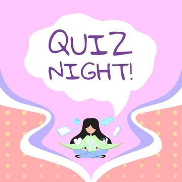 Text caption presenting Quiz Night. Internet Concept evening test knowledge c 스톡 일러스트