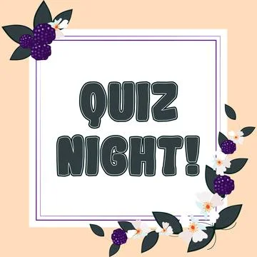 Text caption presenting Quiz Night. Concept meaning evening test knowledge 스톡 일러스트