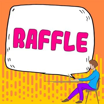 Text caption presenting Raffle. Internet Concept means of raising money by Stock Illustration