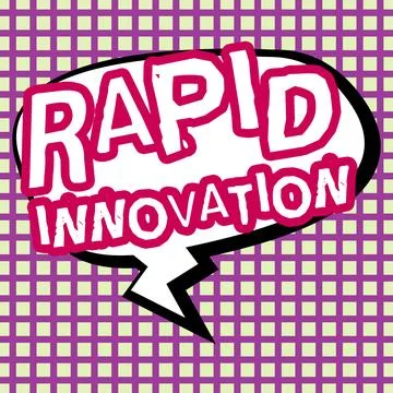 Text caption presenting Rapid Innovation. Word for characteristic of a website Illustration