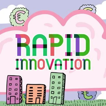 Text caption presenting Rapid Innovation. Business showcase characteristic of a Illustration