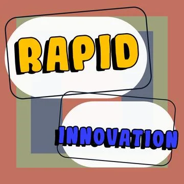 Text caption presenting Rapid Innovation. Business concept characteristic of a Illustration