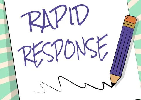 Text caption presenting Rapid Response. Internet Concept Medical emergency team Illustrazione stock
