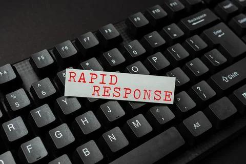Text caption presenting Rapid Response. Business overview Medical emergency team Foto stock