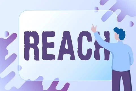 Text caption presenting Reach. Business approach the distance within which 스톡 일러스트