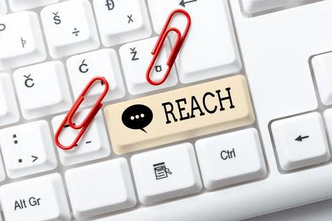 Text caption presenting Reach. Conceptual photo the distance within which Stock Photos
