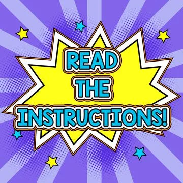 Text caption presenting Read The Instructions. Conceptual photo carefully read Stock Illustration