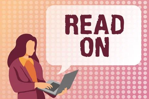 Text caption presenting Read On. Internet Concept spend time reading in order to Illustrazione stock