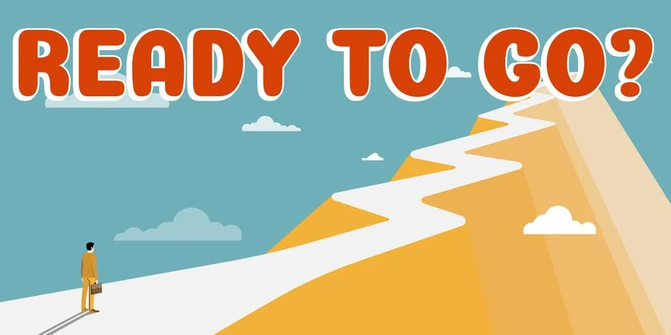 Text caption presenting Ready To Go. Word for Are you prepared for the future Illustrazione stock