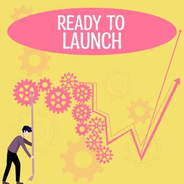 Text caption presenting Ready To Launch. Internet Concept an event to celebrate Stock Illustration