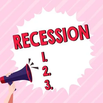 Text caption presenting Recession. Word for the process of progressive decrease Stockillustratie