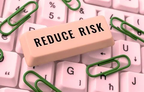 Text caption presenting Reduce Risk. Word Written on lessen the potential damage Stock Photos