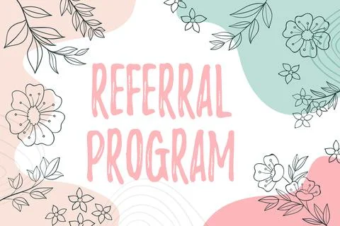 Text caption presenting Referral Program. Internet Concept sending own patient Stock Illustration