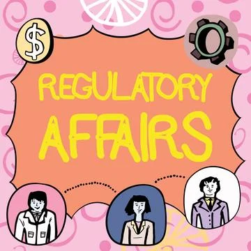 Text caption presenting Regulatory Affairs. Concept meaning the desire of Stock Illustration