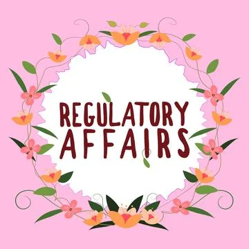 Text caption presenting Regulatory Affairs. Word Written on the desire of Stock Illustration