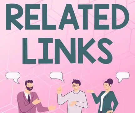 Text caption presenting Related Links. Concept meaning Website inside a Webpage イラスト素材
