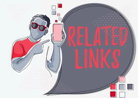Text caption presenting Related Links. Internet Concept Website inside a Webpage Illustrazione stock