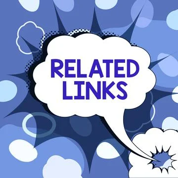 Text caption presenting Related Links. Word for Website inside a Webpage Cross Ilustración de archivo