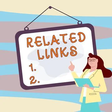 Text caption presenting Related Links. Word for Website inside a Webpage Cross イラスト素材