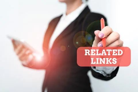 Text caption presenting Related Links. Internet Concept Website inside a Webpage Stock Photos