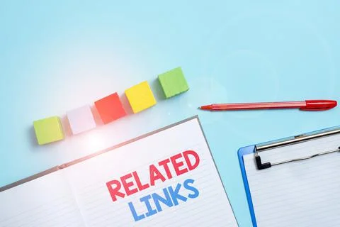 Text caption presenting Related Links. Business concept Website inside a Webpage Stock Photos