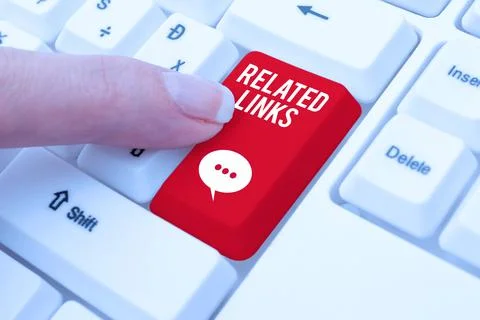 Text caption presenting Related Links. Business concept Website inside a Webpage Stock Photos