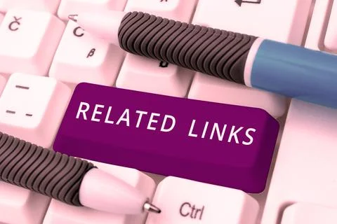 Text caption presenting Related Links. Business idea Website inside a Webpage Stock Photos