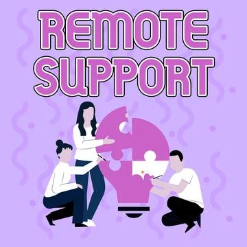 Text caption presenting Remote Support. Concept meaning help endusers to solve イラスト素材