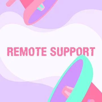 Text caption presenting Remote Support. Business idea help endusers to solve イラスト素材