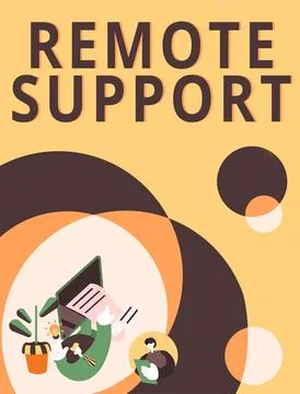 Text caption presenting Remote Support. Business overview help end-users to イラスト素材