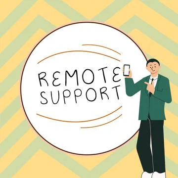 Text caption presenting Remote Support. Business concept help end-users to solve イラスト素材