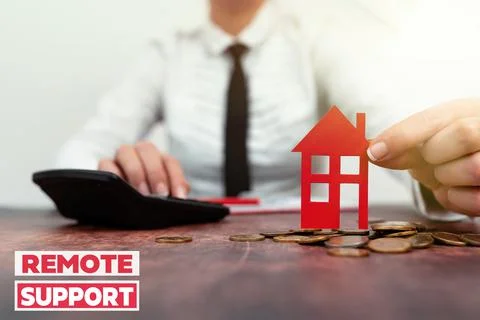 Text caption presenting Remote Support. Business showcase type of secure service Fotos Stock