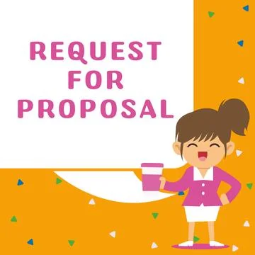 Text caption presenting Request For Proposal. Internet Concept document contains Illustrazione stock