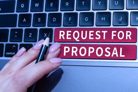 Text caption presenting Request For Proposal. Concept meaning document contains Stock Photos