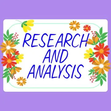 Text caption presenting Research And Analysis. Word for Strategic Thinking and Stock Illustration