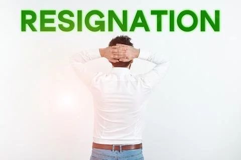 Text caption presenting Resignation. Business idea act of giving up working Stock Photos