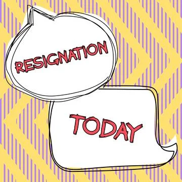 Text caption presenting Resignation. Concept meaning act of giving up working Illustrazione stock