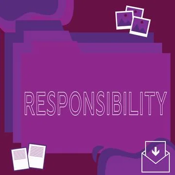 Text caption presenting Responsibility. Business idea Having control over Stock Illustration