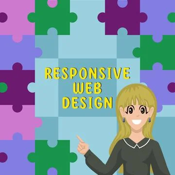 Text caption presenting Responsive Web Design. Business idea web page creation 스톡 일러스트