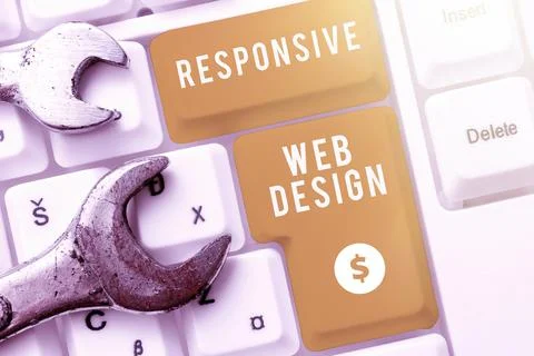 Text caption presenting Responsive Web Design. Business approach web page Stock Photos