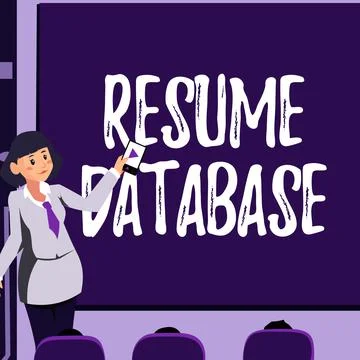 Text caption presenting Resume Database. Business overview database of イラスト素材